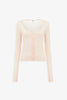 Scoop-neck wool knit fitted cardigan