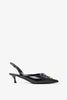 Black leather slingblacks