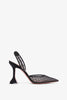 Holli 95 black polka dot lace slingbacks
