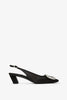 Belle Vivier pilgrim 45 black satin sling backs