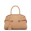 Hug soft light camel top handle bag