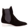 Black velvet plexi ankle boot