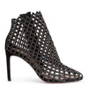 90 black suede cut out stud booties