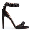 Black satin 110 bomb sandals