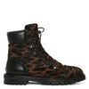 Leopard calf leather boots