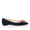 Diva Cora petrol velvet flat