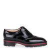 Charletta black patent brogue flat