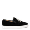 Logo Boat black velvet sneakers