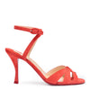 Trezuma 85 light red suede sandals