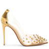 Collaclou 100 pvc gold studs pumps