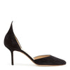 Black suede pumps