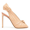 Nude leather slingback pumps