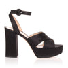 Roxy black satin sandal