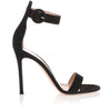 Black suede Portofino sandal
