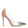 Plexi 105 metallic silver and dusty pink patent pumps