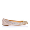 Nude suede degrade crystal ballerina