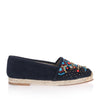 Navy suede embellished espadrille