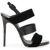 Veronica black velvet satin sandal