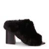 Paris black mink mule