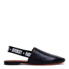 Rivington black leather slingback flats