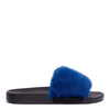 Electric Blue mink slide sandals