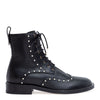 Hanah 10 black leather pearl boots
