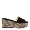Braided raffia and suede mule wedges