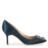 Hangisi 70 teal satin pump