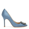 Hangisi 105 denim blue satin pumps