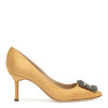 Hangisi 70 dark yellow satin pumps