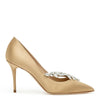 Nadira 90 golden brown satin pumps