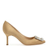 Hangisi 70 golden brown satin pumps