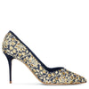 Eris brocade denim pumps