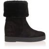 Falcon black suede shearling boot