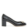 Garda black patent gancini pumps