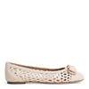 Varina off-white woven leather ballerinas