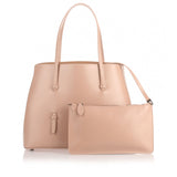 Nude leather tote