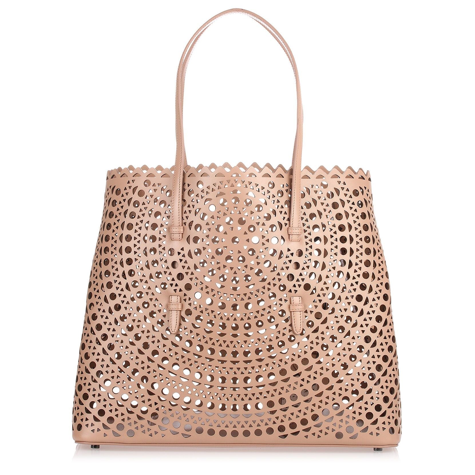 Dark leather cut out bag