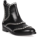 Black leather eyelet Chelsea boot