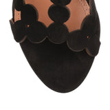 Black suede circle sandal