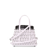 Monochrome leather laser-cut mini tote