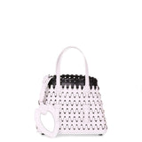 Monochrome leather laser-cut mini tote