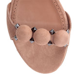 Beige suede bomb flat sandals