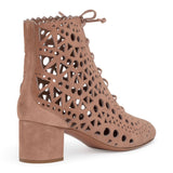 Beige 50 suede cut out boots