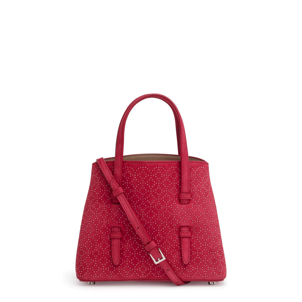 suede studded mini tote bag