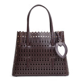Brown laser cut tote bag
