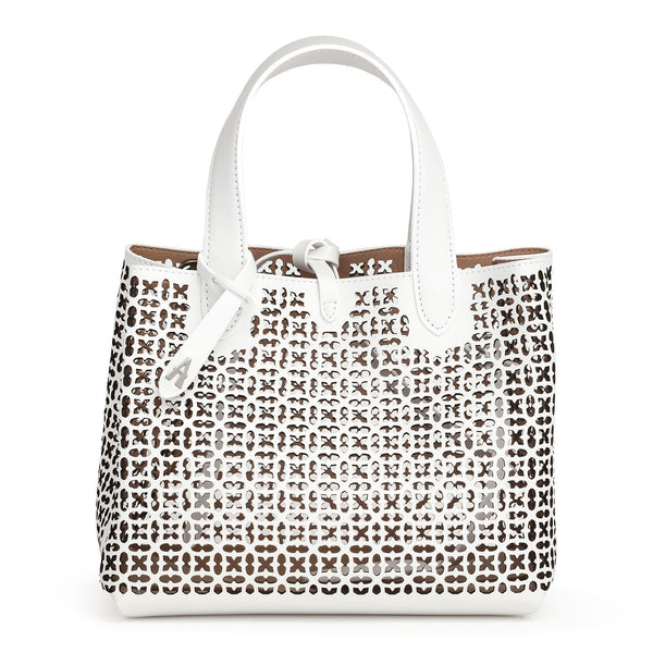 Frida Mini white and black laser-cut bag