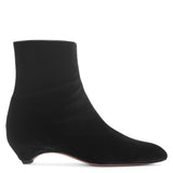 Black velvet pointed boots