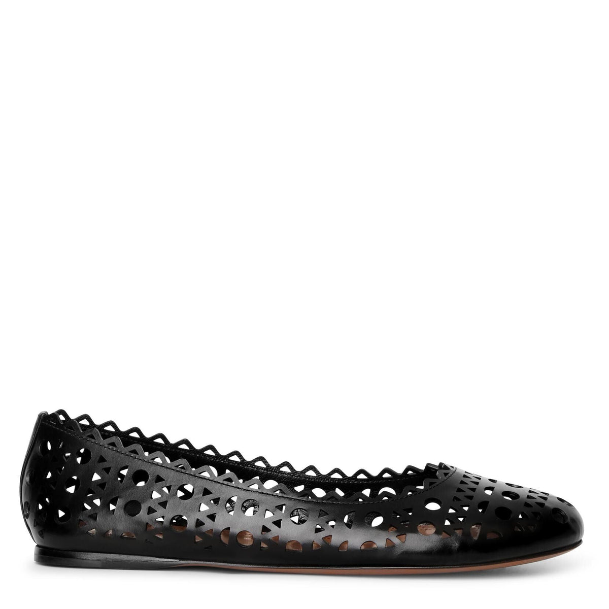 laser cut leather ballet flat