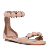 Bombe beige suede flat sandal